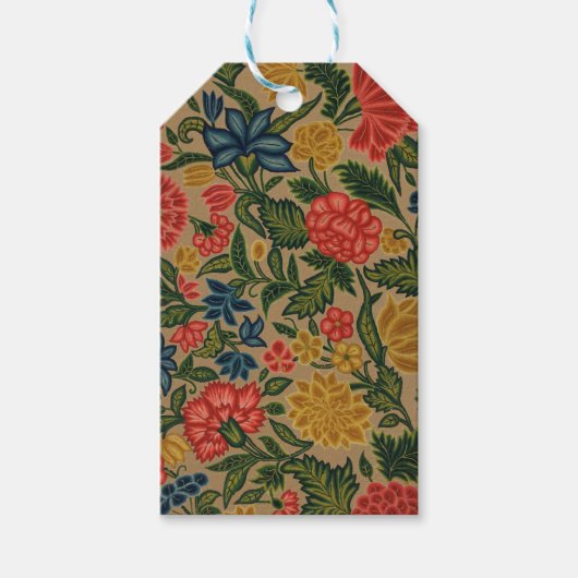 ヴィンテージフローラデザイナーガーデンアートワーク ギフトタグ (正面)