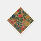 ヴィンテージフローラデザイナーガーデンアートワーク スタンダードカクテルナプキン (角)