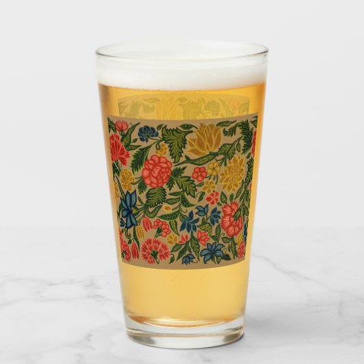 ヴィンテージフローラデザイナーガーデンアートワーク タンブラーグラス (ドリンク裏面)