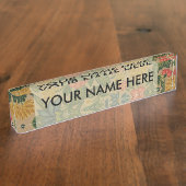 ヴィンテージフローラデザイナーガーデンアートワーク デスクネームプレート (側面)