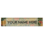 ヴィンテージフローラデザイナーガーデンアートワーク デスクネームプレート (正面)