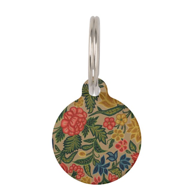 ヴィンテージフローラデザイナーガーデンアートワーク ペット　ネームタグ (正面)