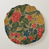 ヴィンテージフローラデザイナーガーデンアートワーク ラウンドクッション (裏面)