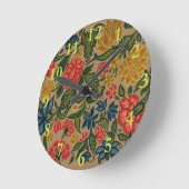 ヴィンテージフローラデザイナーガーデンアートワーク ラウンド壁時計 (傾斜)