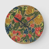 ヴィンテージフローラデザイナーガーデンアートワーク ラウンド壁時計 (正面)