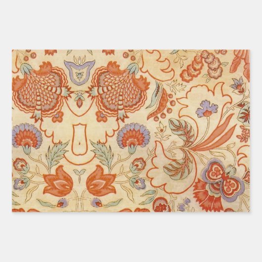 ヴィンテージフローラデザイナーガーデンアートワーク ラッピングペーパーシート (正面3)