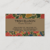 ヴィンテージフローラデザイナーガーデンアートワーク 名刺 (裏面)