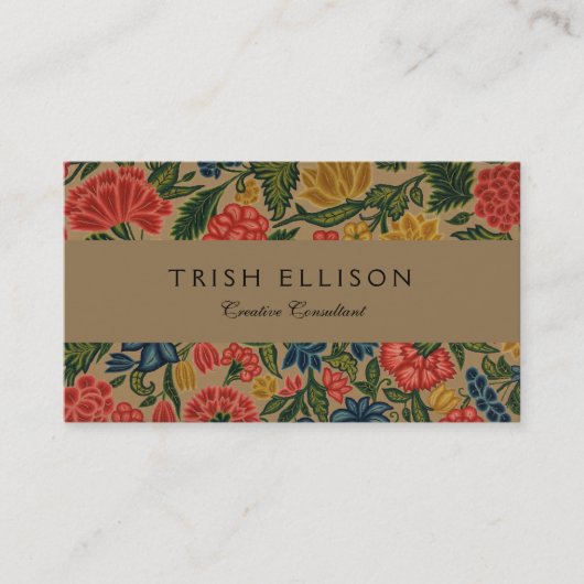 ヴィンテージフローラデザイナーガーデンアートワーク 名刺 (正面)
