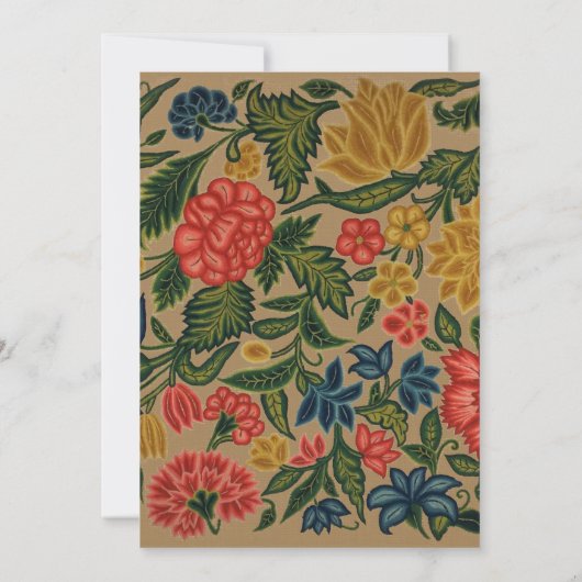 ヴィンテージフローラデザイナーガーデンアートワーク 招待状 (裏面)