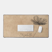 ヴィンテージフローラデザインキュートボホタガーリーンカスタム デスクマット (キーボード&マウス)