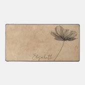 ヴィンテージフローラデザインキュートボホタガーリーンカスタム デスクマット (正面)