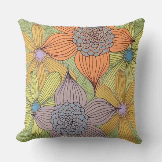 ヴィンテージフローラデザイン アウトドアクッション (正面)