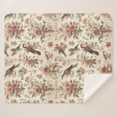 ヴィンテージフローラデザイン シェルパブランケット (正面(横))