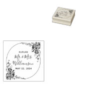 ヴィンテージフローラデリケートな未来ミセス結婚ズ ラバースタンプ (押印)