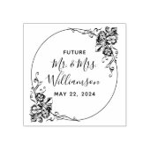 ヴィンテージフローラデリケートな未来ミセス結婚ズ ラバースタンプ (インプリント)