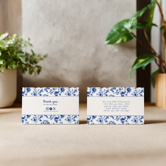 ヴィンテージフローラデルトウェアのソーシャル感謝していユー エンクロージャーカード