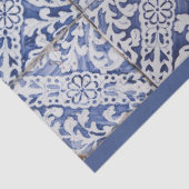 ヴィンテージフローラデルフトブルーとホワイトタイルの分離 薄葉紙 (詳細)