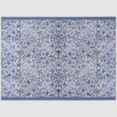 ヴィンテージフローラデルフトブルーとホワイトタイルの分離 薄葉紙 (正面)