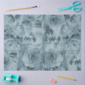 ヴィンテージフローラデルフトブルーバラスクリプトの分離 薄葉紙 (クラフト)