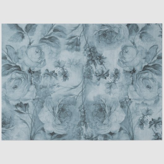 ヴィンテージフローラデルフトブルーバラスクリプトの分離 薄葉紙 (正面)