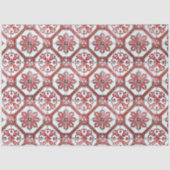 ヴィンテージフローラデルフトレッドタイル分離 薄葉紙 (正面)