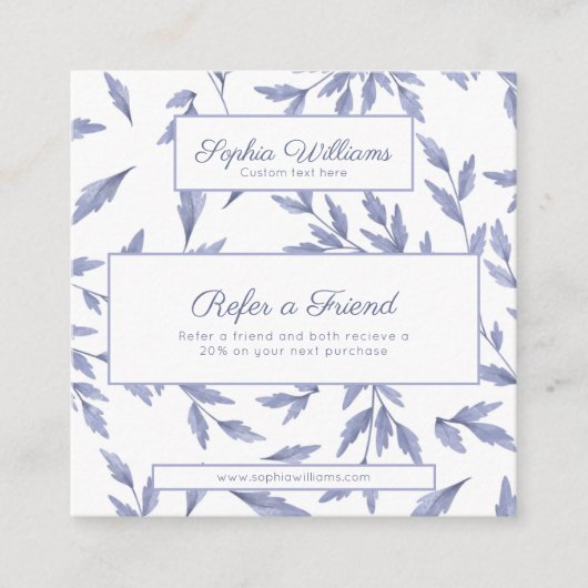 ヴィンテージフローラトイルブルーレフエラルカード 紹介カード (正面)