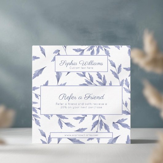 ヴィンテージフローラトイルブルーレフエラルカード 紹介カード