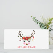 ヴィンテージフローラトナカイ休日ギフト証明書 (スタンド正面)