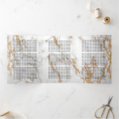 ヴィンテージフローラトレンディー金ゴールドマーブルカタログ 三つ折りカード (内部)