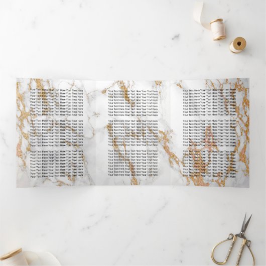 ヴィンテージフローラトレンディー金ゴールドマーブルカタログ 三つ折りカード (内部)