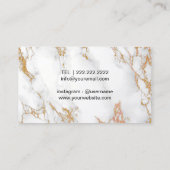 ヴィンテージフローラトレンディー金ゴールド大理石メイクアップアーティスト 名刺 (裏面)