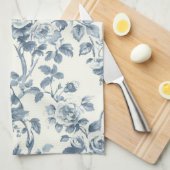 ヴィンテージフローラドッグパターン名前をカスタムする キッチンタオル (四つ折り)