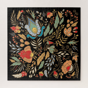 ヴィンテージフローラドードル：東洋のデザイン。 ジグソーパズル