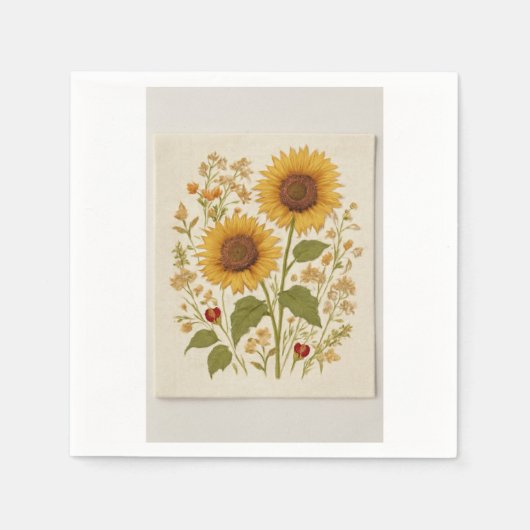 ヴィンテージフローラナプキンセット スタンダードカクテルナプキン (正面)