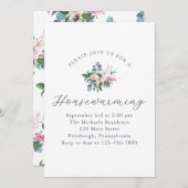 ヴィンテージフローラニューホーム引っ越し祝いパーティーパーティー 案内状 (正面/裏面)