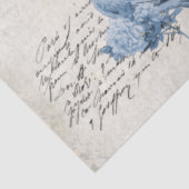 ヴィンテージフローラネイビーブルーバードアンティークデコページ 薄葉紙 (詳細)