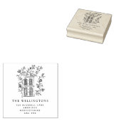ヴィンテージフローラハウスファミリーアドレス ラバースタンプ (押印)