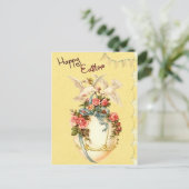 ヴィンテージフローラハッピーイースター卵 シーズンポストカード (スタンド正面)