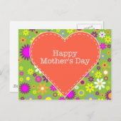 ヴィンテージフローラハッピーマザーズデイ ポストカード (正面/裏面)