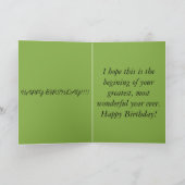 ヴィンテージフローラハティ誕生日カード カード (内部)