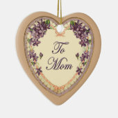 ヴィンテージフローラハートと花 セラミックオーナメント (右)