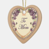 ヴィンテージフローラハートと花 セラミックオーナメント (左)