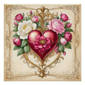 ヴィンテージフローラハートの愛💗 ポスター (正面)