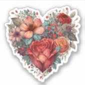 ヴィンテージフローラハートデザイン シール (正面)