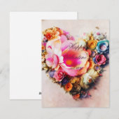 ヴィンテージフローラハートバレンタイン シーズンカード (正面/裏面)