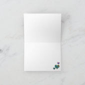 ヴィンテージフローラハートパターンイニシャル名モノグラム ノートカード (内部)