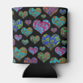 ヴィンテージフローラハートパターンイニシャル名モノグラム 缶クーラー (裏面)