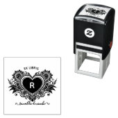 ヴィンテージフローラハートモノグラムエクライブラリ セルフインキングスタンプ (インサイチュ)