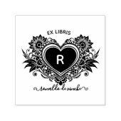 ヴィンテージフローラハートモノグラムエクライブラリ セルフインキングスタンプ (デザイン)