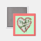 ヴィンテージフローラハート磁石 マグネット (正面/裏面)